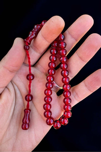 Sertifikalı Usta Işçilikli Sıkma Sistemli Ateş Kehribar Tesbih